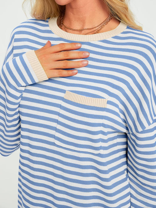 Cierra – Striped Long-Sleeve Casual Top for Women