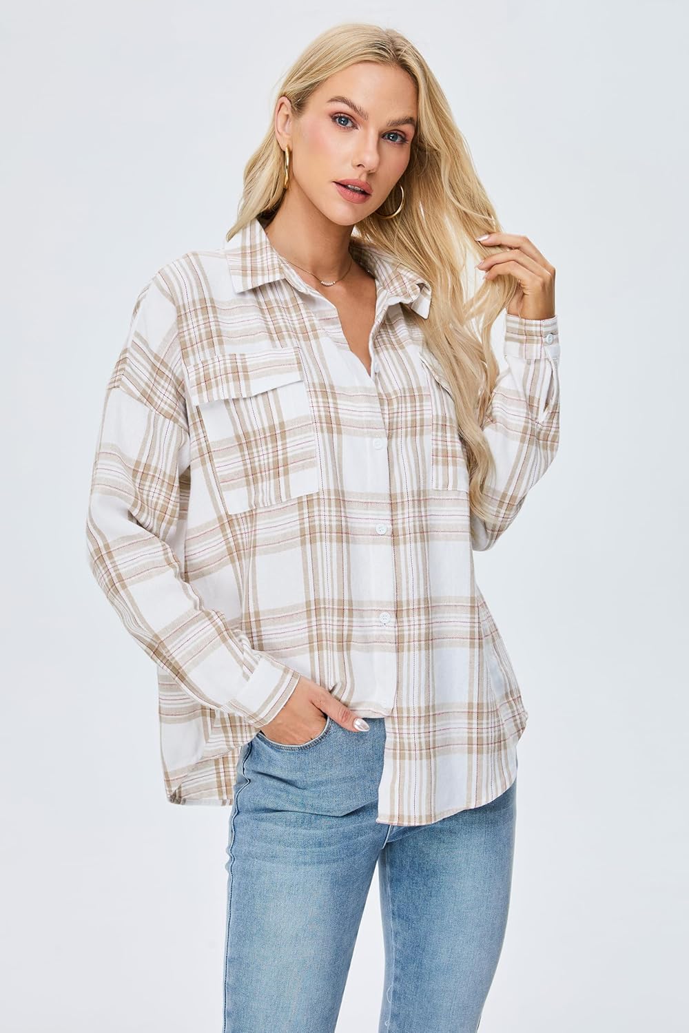 Taryn – Casual Plaid Button-Up Shirt for Women