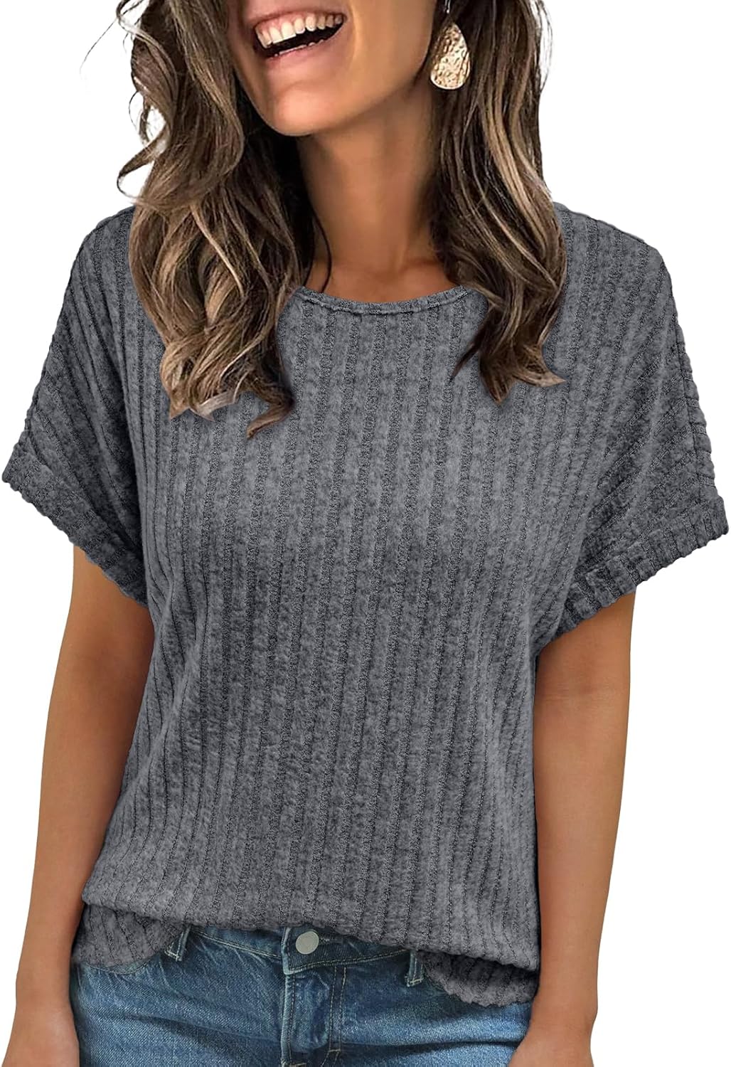 Jilly – Casual Knit Short Sleeve Top for Women