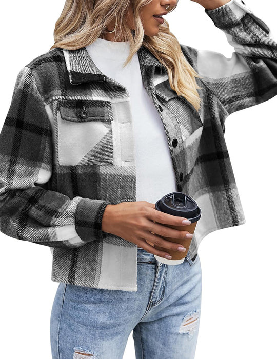 Danica – Plaid Button-Up Shacket for Women