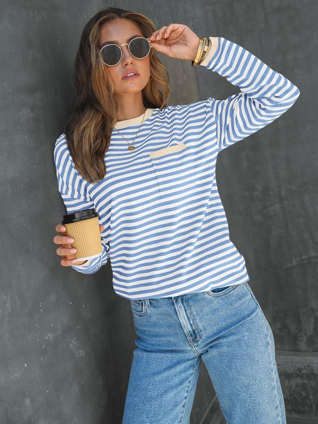 Cierra – Striped Long-Sleeve Casual Top for Women