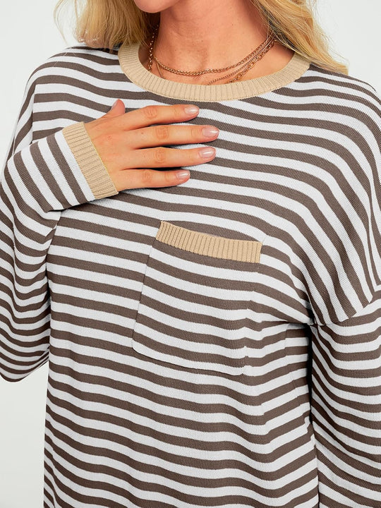 Cierra – Striped Long-Sleeve Casual Top for Women