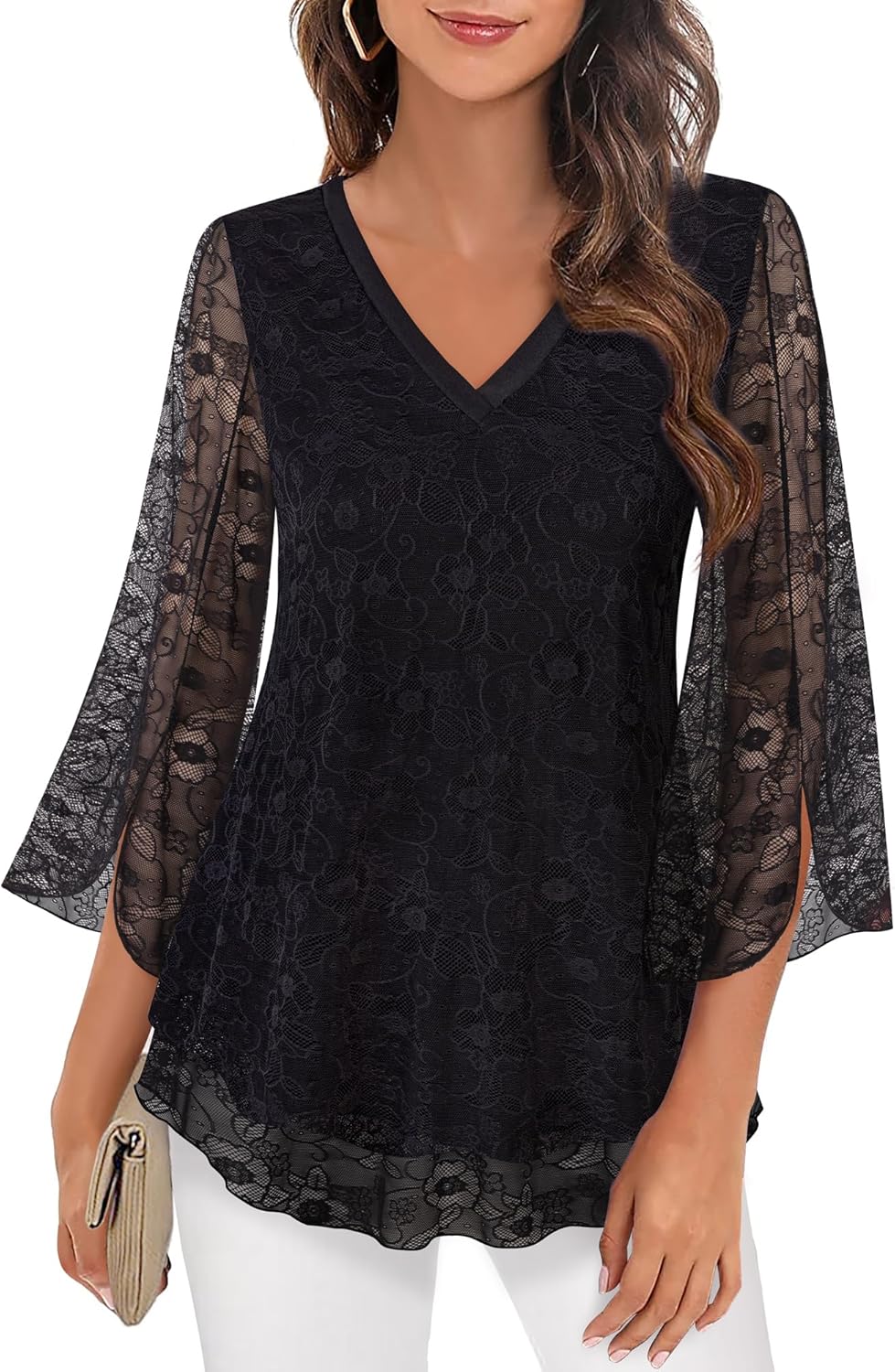 Justitia – Flowy 3/4 Sleeve Chiffon Blouse for Women