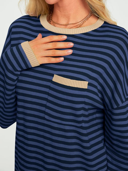 Cierra – Striped Long-Sleeve Casual Top for Women