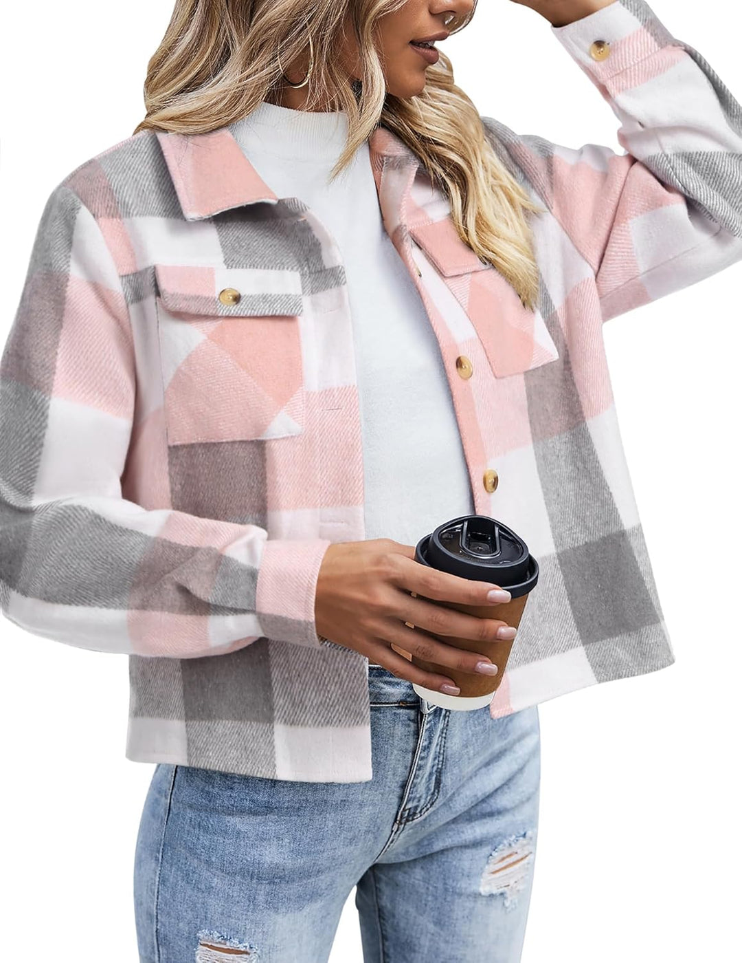 Danica – Plaid Button-Up Shacket for Women