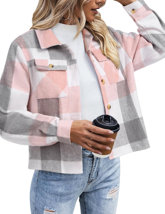 Danica – Plaid Button-Up Shacket for Women