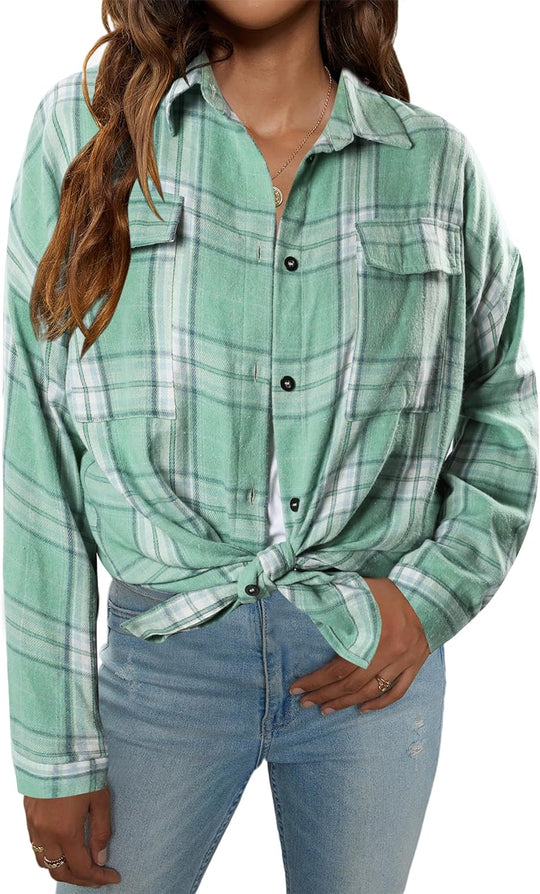 Taryn – Casual Plaid Button-Up Shirt for Women