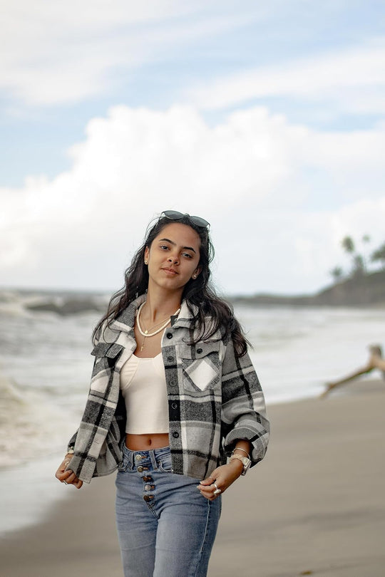 Danica – Plaid Button-Up Shacket for Women