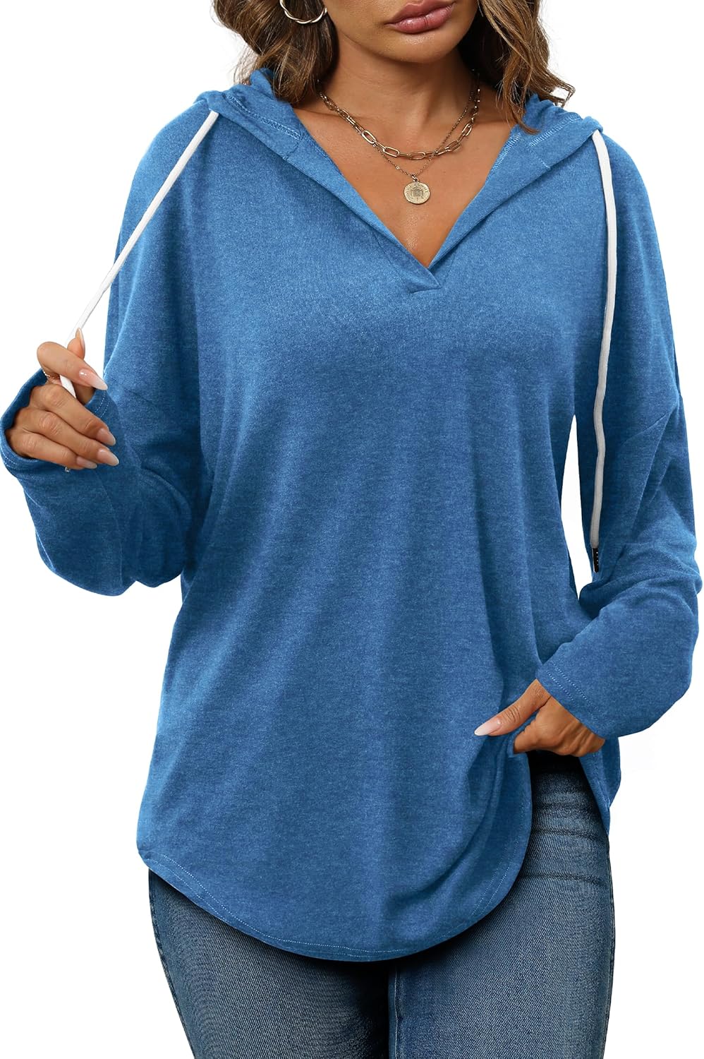 Addie – Plaid Hoodie Long-Sleeve Top for Women