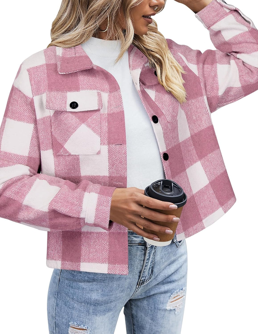 Danica – Plaid Button-Up Shacket for Women