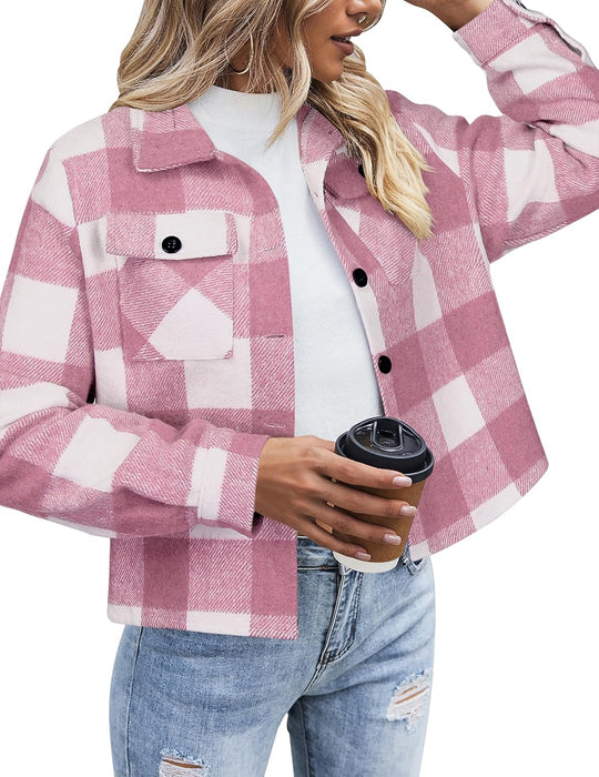 Danica – Plaid Button-Up Shacket for Women