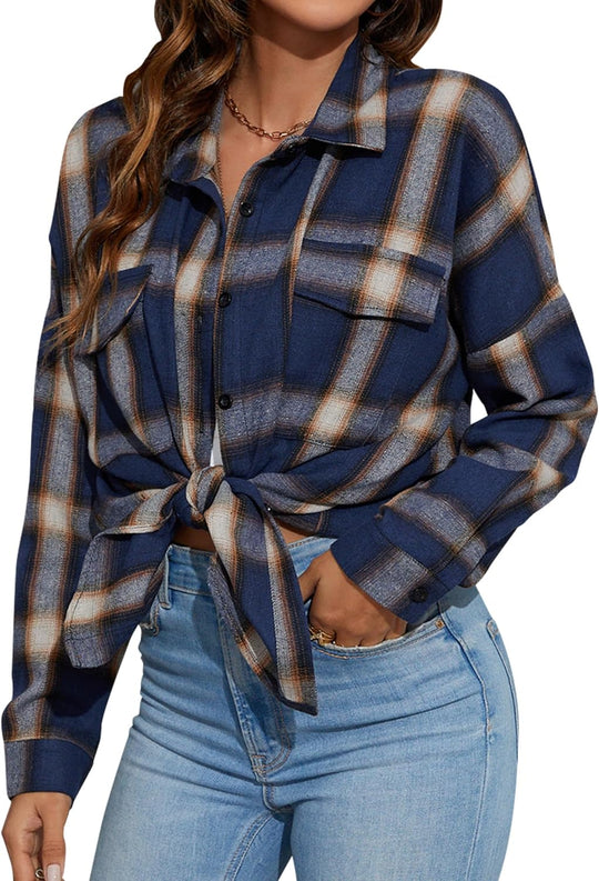 Taryn – Casual Plaid Button-Up Shirt for Women
