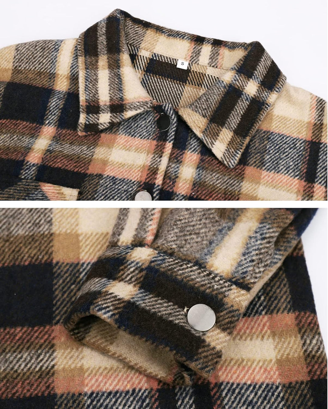 Izzie – Oversized Plaid Button-Up Shacket for Women