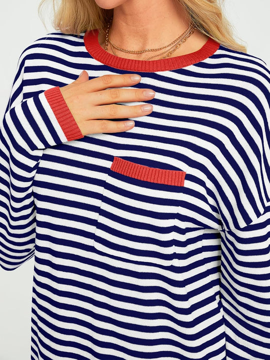 Cierra – Striped Long-Sleeve Casual Top for Women