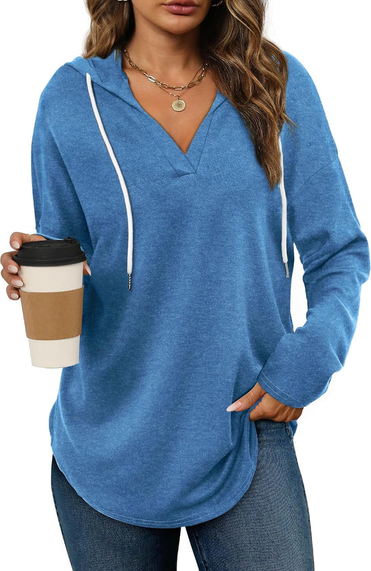 Addie – Plaid Hoodie Long-Sleeve Top for Women
