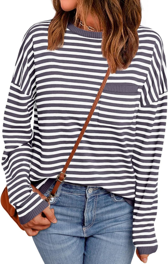 Cierra – Striped Long-Sleeve Casual Top for Women