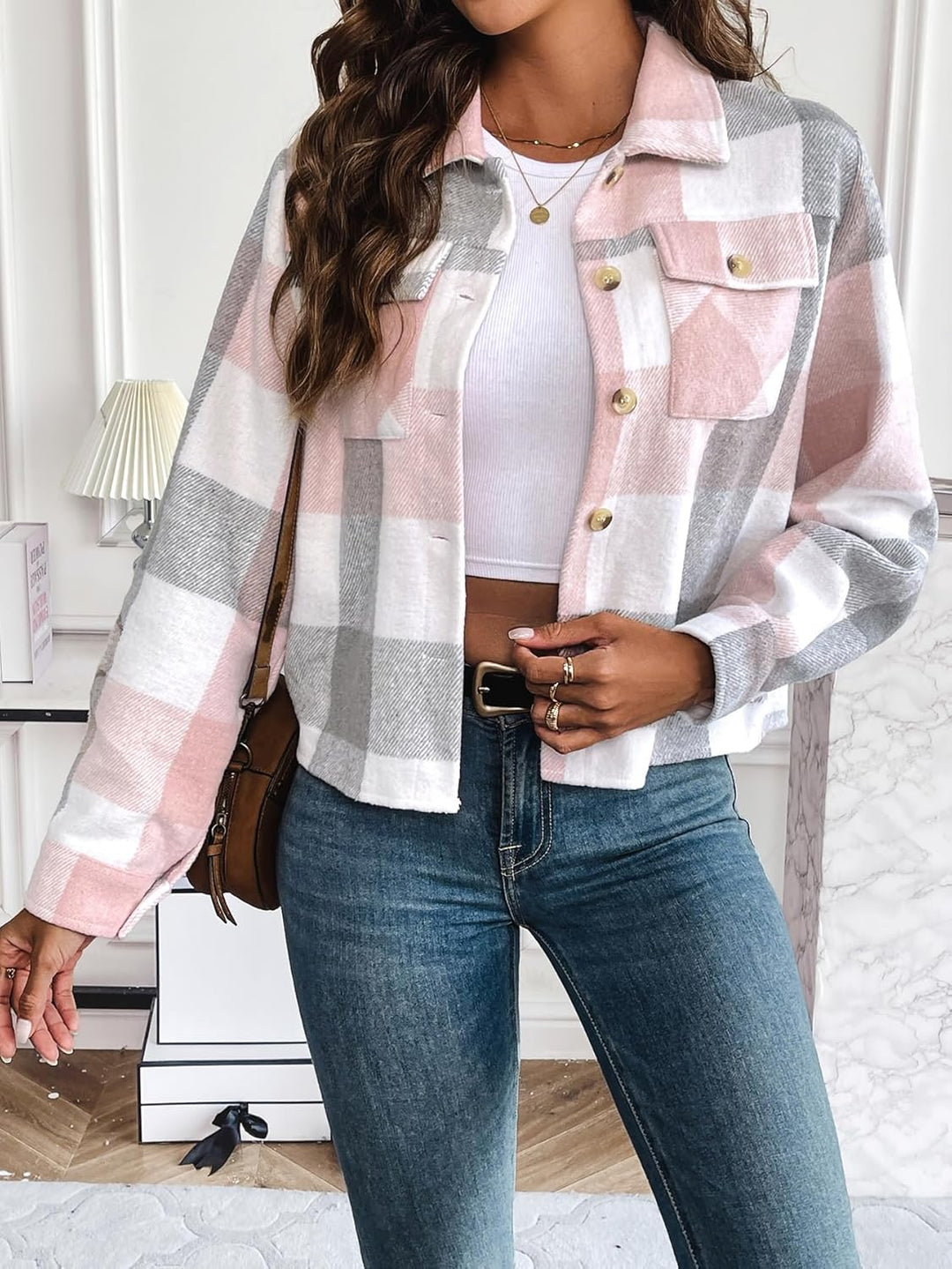 Danica – Plaid Button-Up Shacket for Women