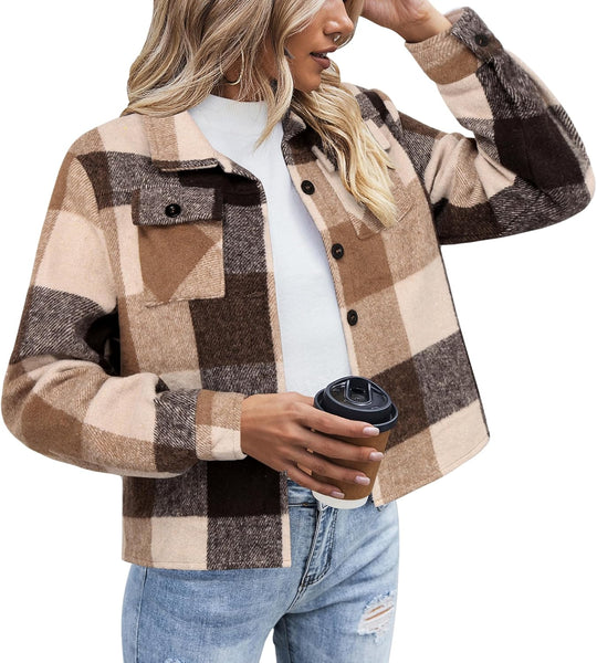 Danica – Plaid Button-Up Shacket for Women