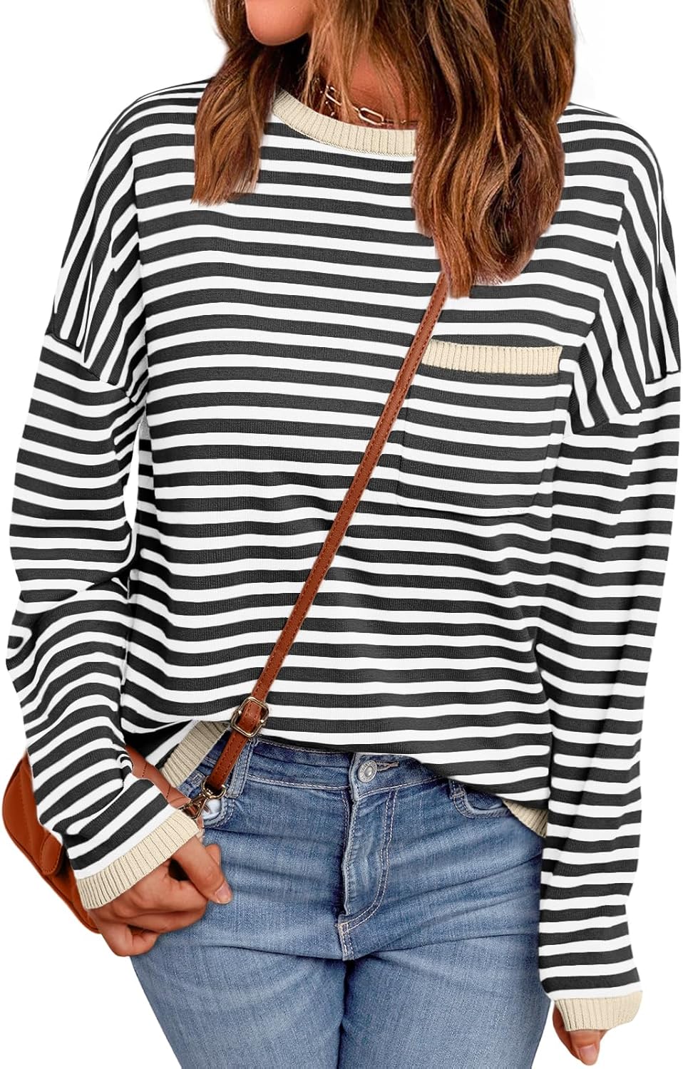 Cierra – Striped Long-Sleeve Casual Top for Women