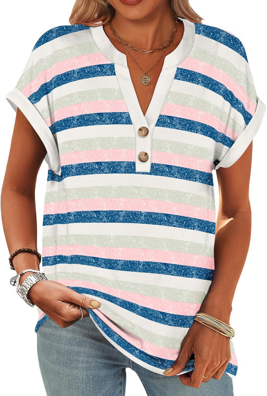 Tasha – Button-Down V-Neck Casual Top for Women