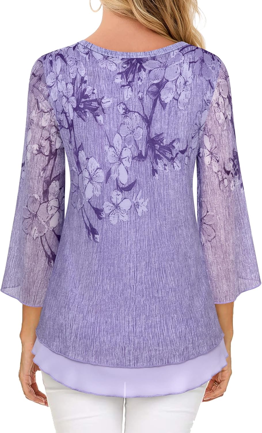 Justitia – Flowy 3/4 Sleeve Chiffon Blouse for Women