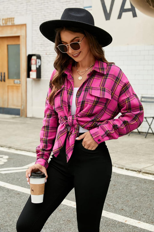 Taryn – Casual Plaid Button-Up Shirt for Women