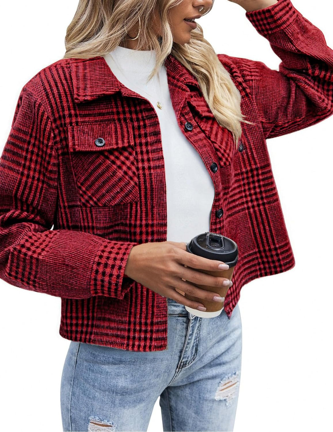 Danica – Plaid Button-Up Shacket for Women