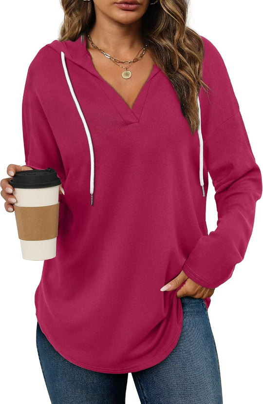 Addie – Plaid Hoodie Long-Sleeve Top for Women