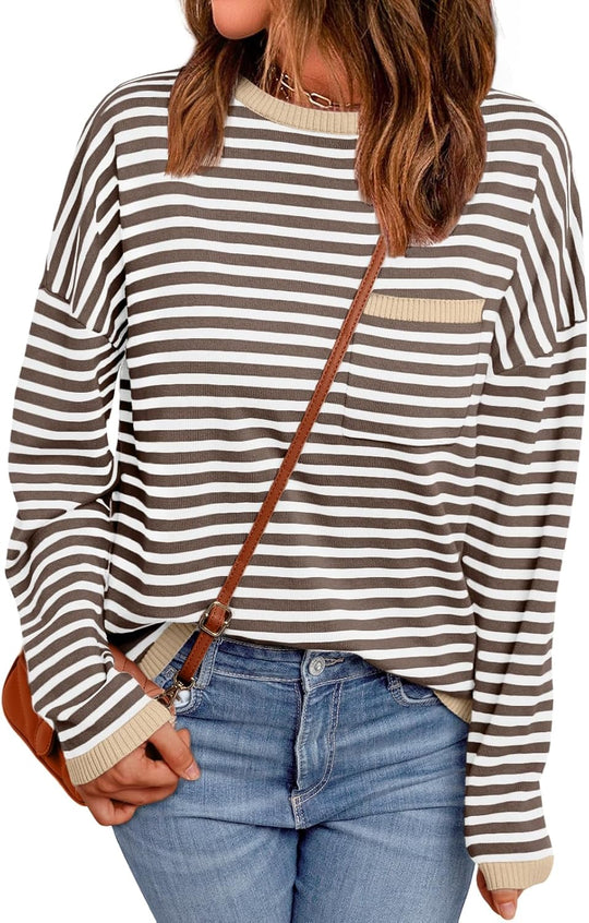 Cierra – Striped Long-Sleeve Casual Top for Women