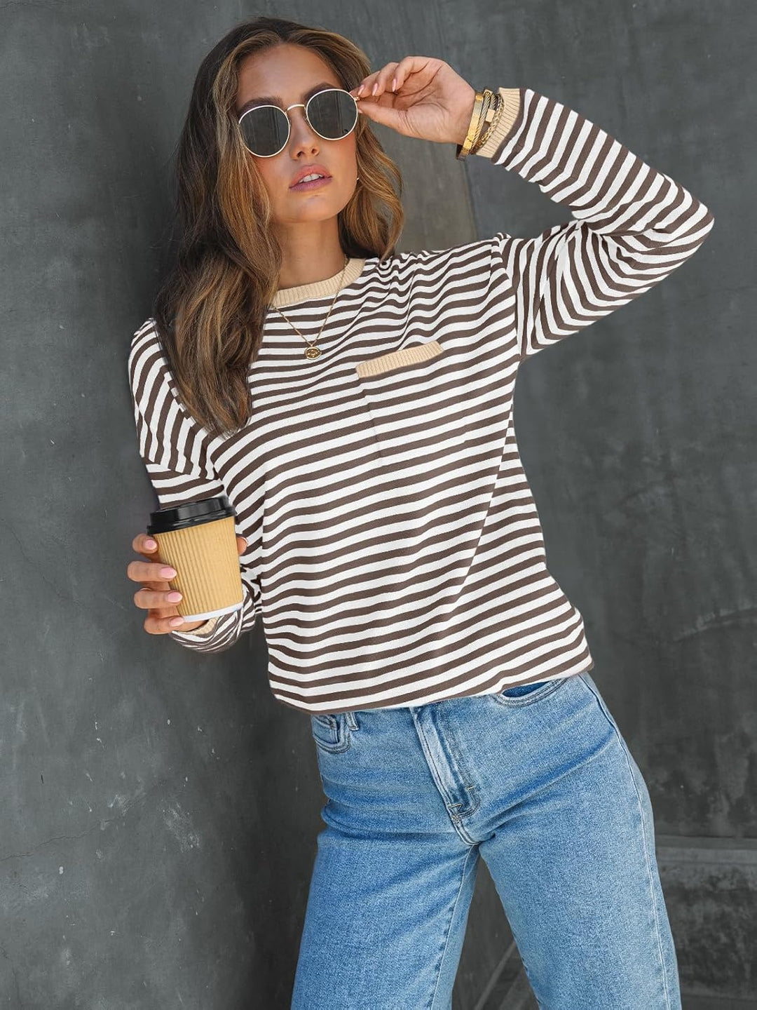 Cierra – Striped Long-Sleeve Casual Top for Women