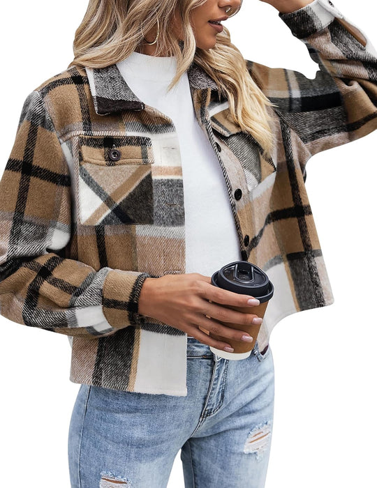 Danica – Plaid Button-Up Shacket for Women