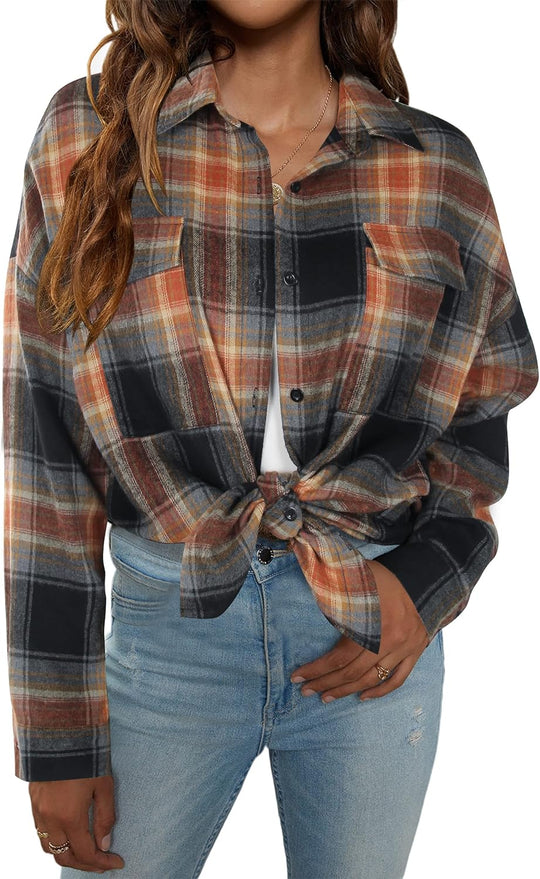 Taryn – Casual Plaid Button-Up Shirt for Women