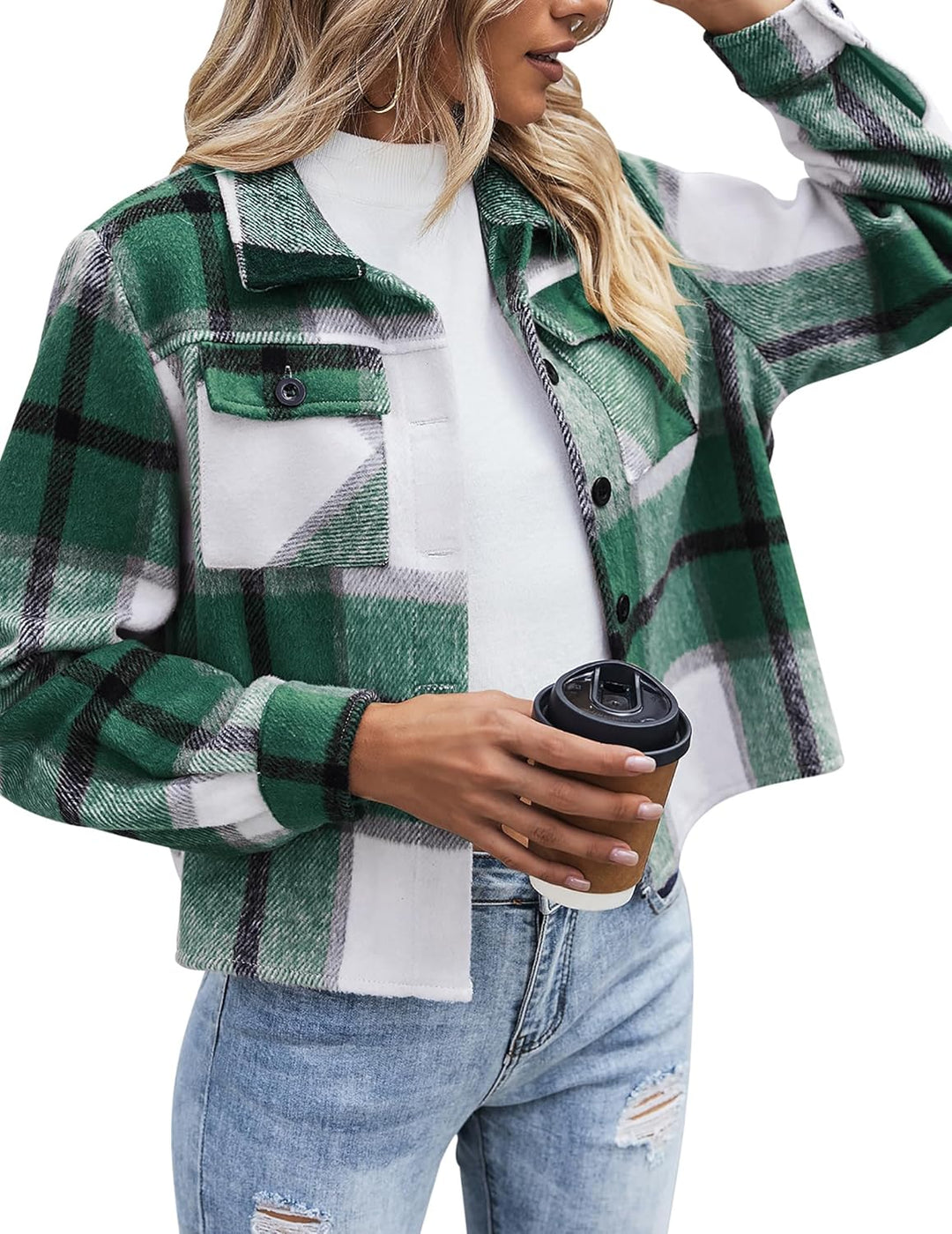 Danica – Plaid Button-Up Shacket for Women