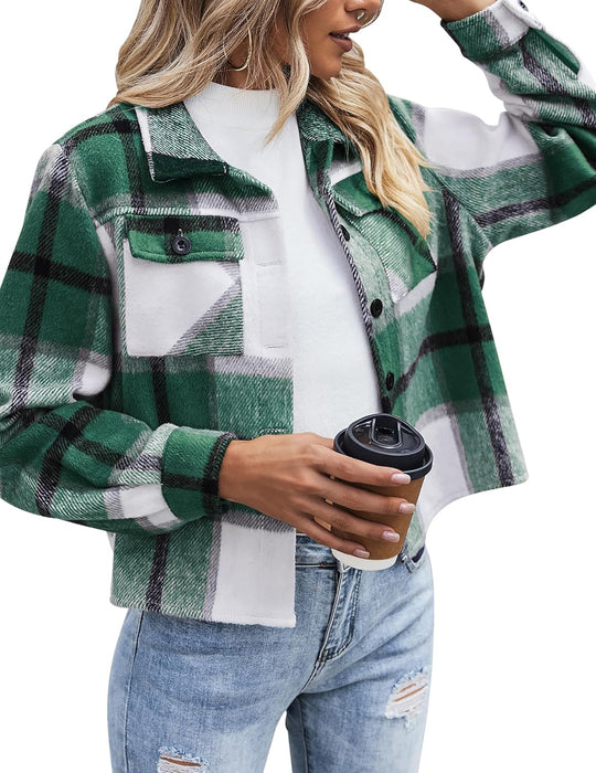 Danica – Plaid Button-Up Shacket for Women