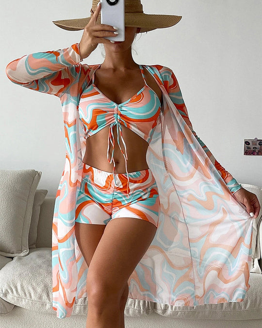 Sohara – 3-Piece Printed Swimsuit with Matching Cover-Up