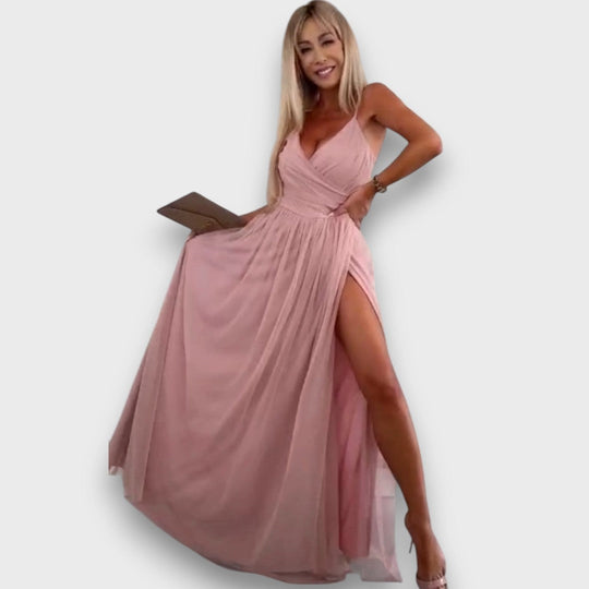 Nausica – Flowing Dress with Slit and Spaghetti Straps