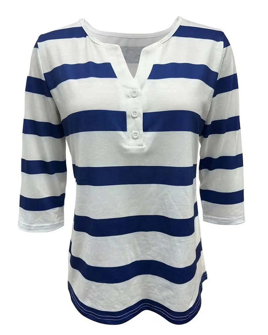 Pnina – Striped Henley Top for Women