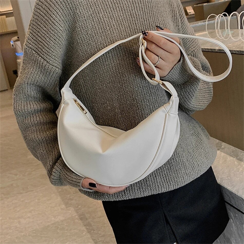 Theda – Crescent Leather Shoulder Bag for Women