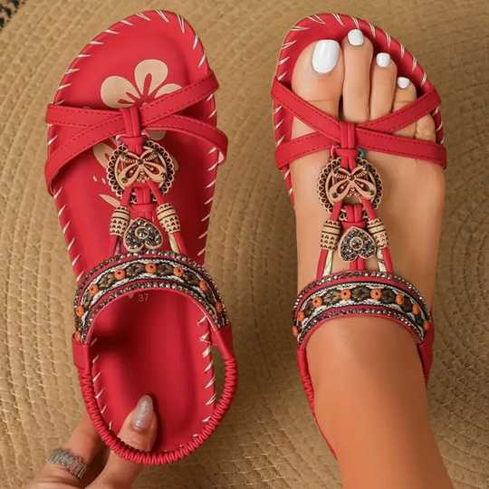 AureliaCharm – Beaded Boho Sandals