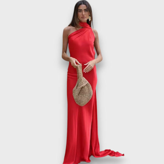 Corinne – Asymmetrical Evening Dress with Draping