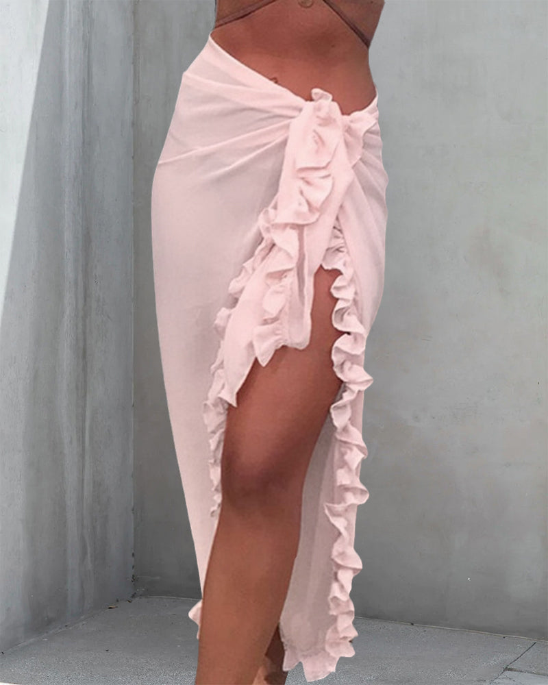 Eleria – Ruffle High-Slit Sarong Skirt for Women