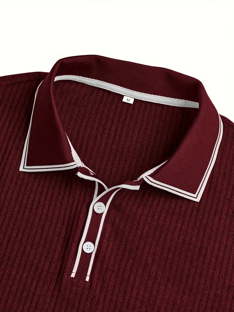 Luca – Textured Ribbed Polo for Men