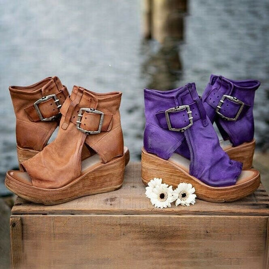 Erykah – Cutout Wedge Ankle Boots for Women