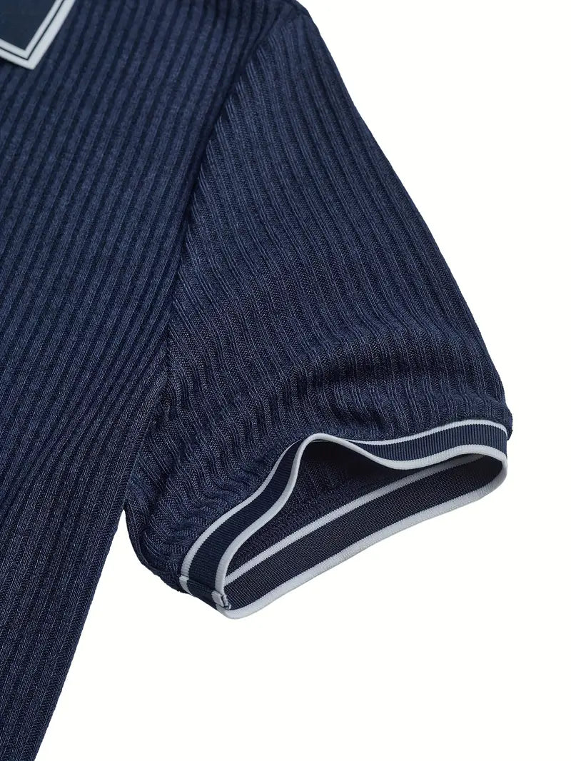 Luca – Textured Ribbed Polo for Men