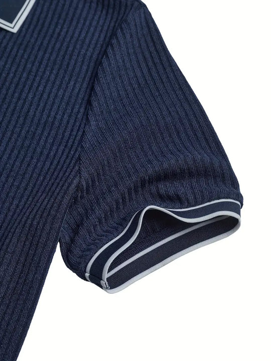 Luca – Textured Ribbed Polo for Men