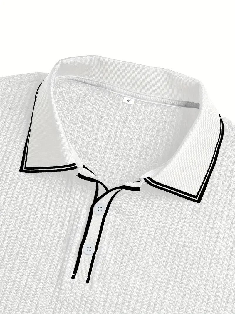 Luca – Textured Ribbed Polo for Men