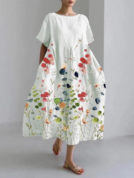 Laura – Long casual dress with a comfortable fit and retro style for everyday wear