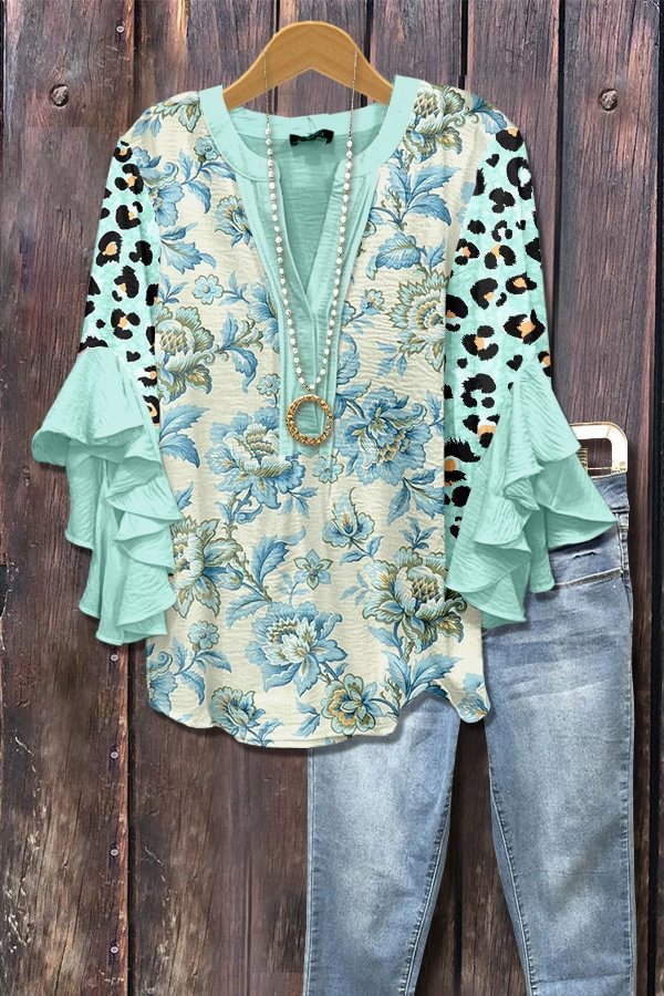 Zainab – Boho Paisley Ruffle Sleeve Blouse for Women