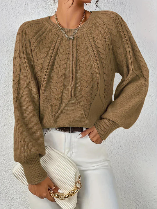 Geena – Chunky Cable Knit Sweater for Women