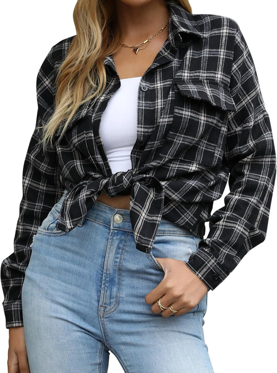 Taryn – Casual Plaid Button-Up Shirt for Women